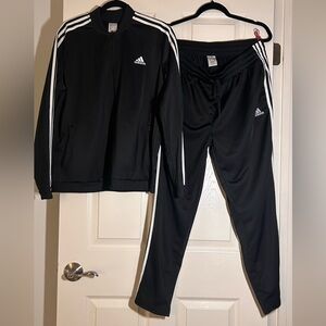 adidas Black Track Jacket and Pants with White Three Stripes - Set of 2 pieces